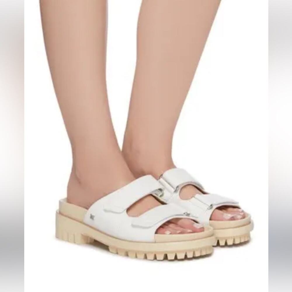 NEW Sam Edelman Eliana White Leather Lug Sole Slip On Sandals Size 5, MSRP $140 - Picture 2 of 12